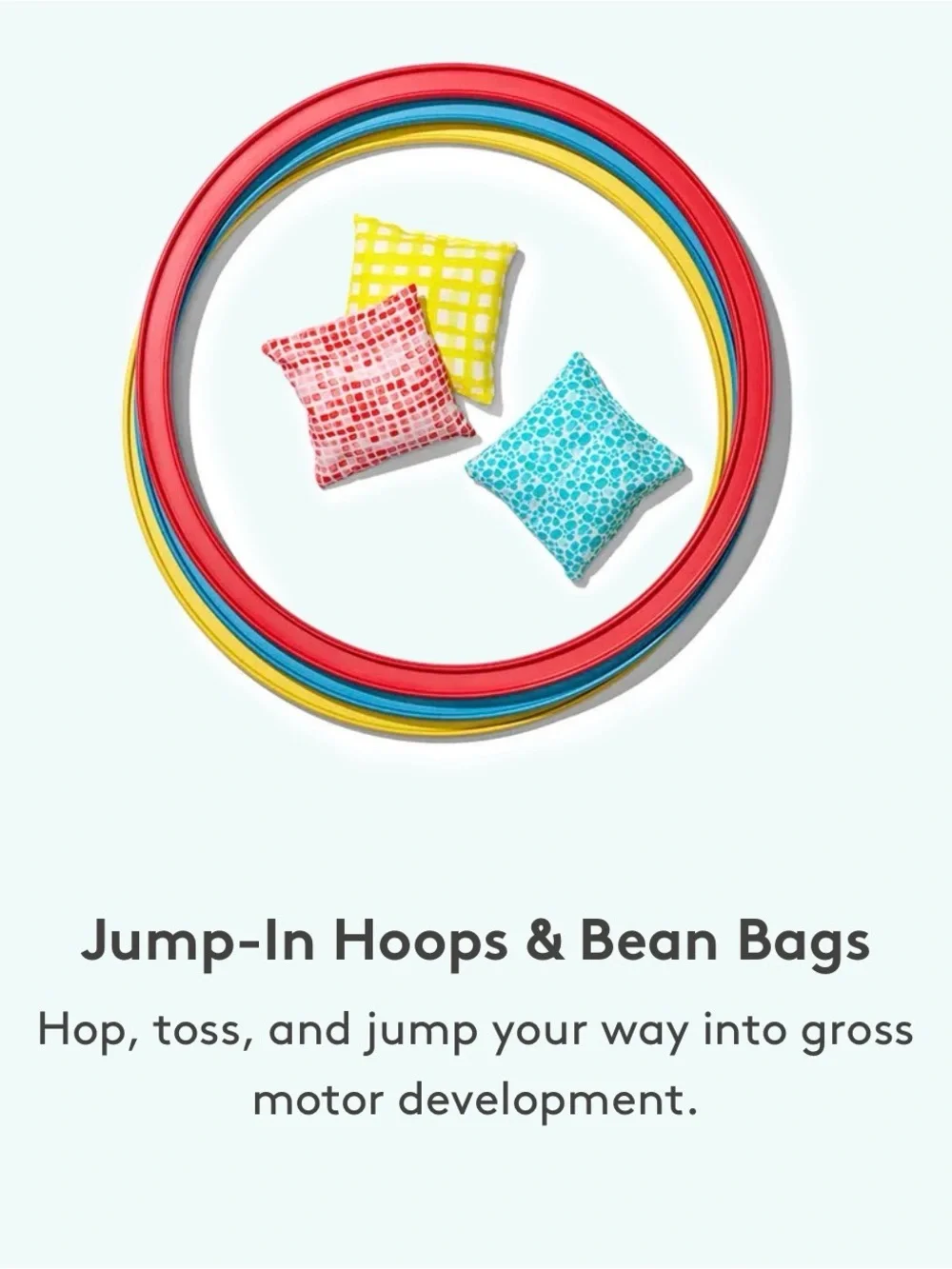 Jump-In Hoops & Bean Bags Set - Red, Yellow, Blue - Unbranded